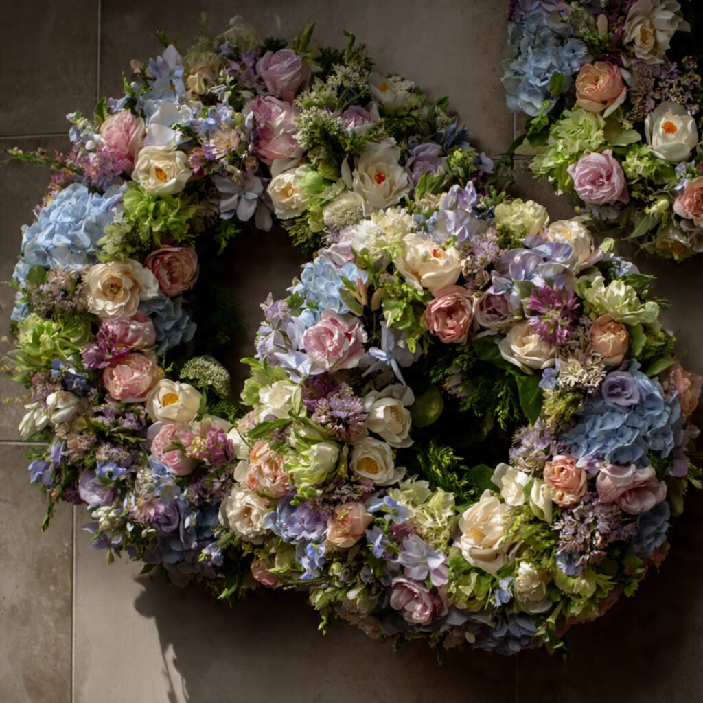 classic pastel floral arrangements wreath 1 1
