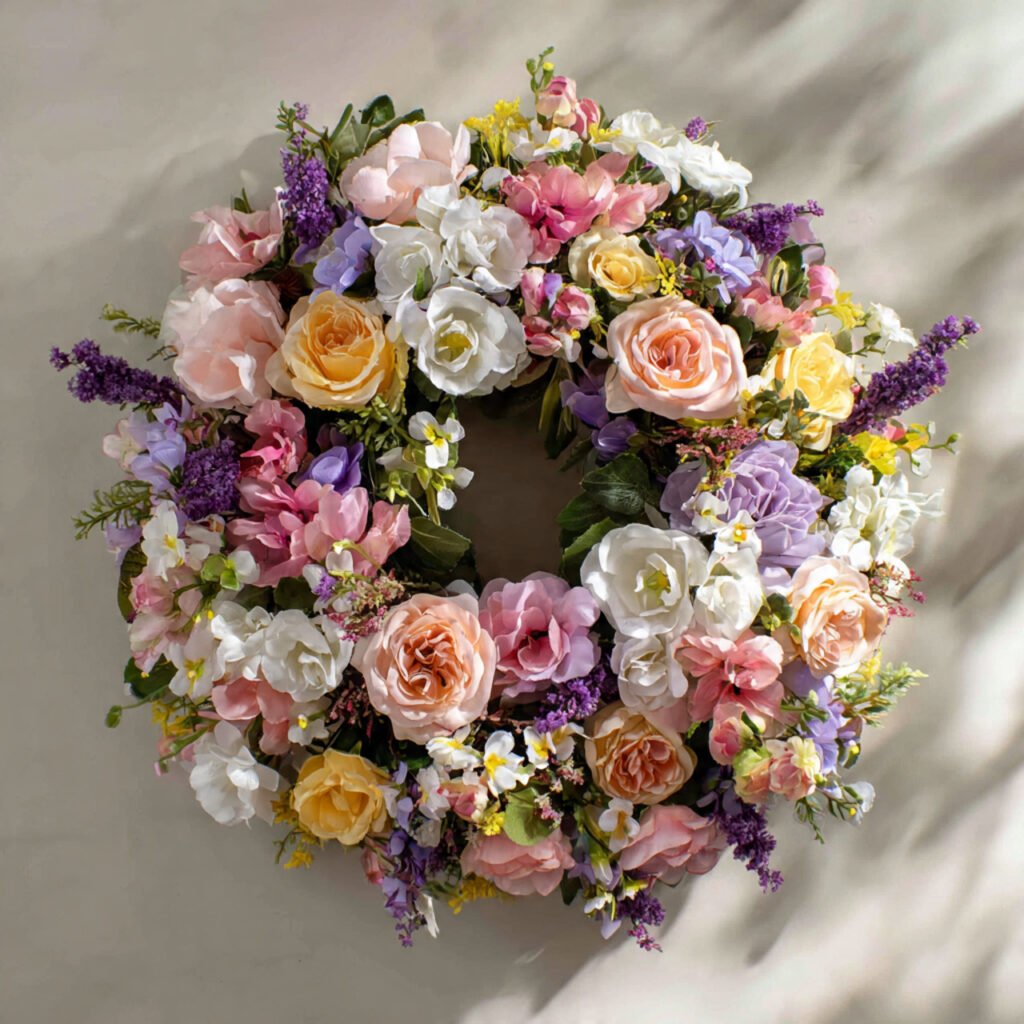 classic pastel floral arrangements wreath 1