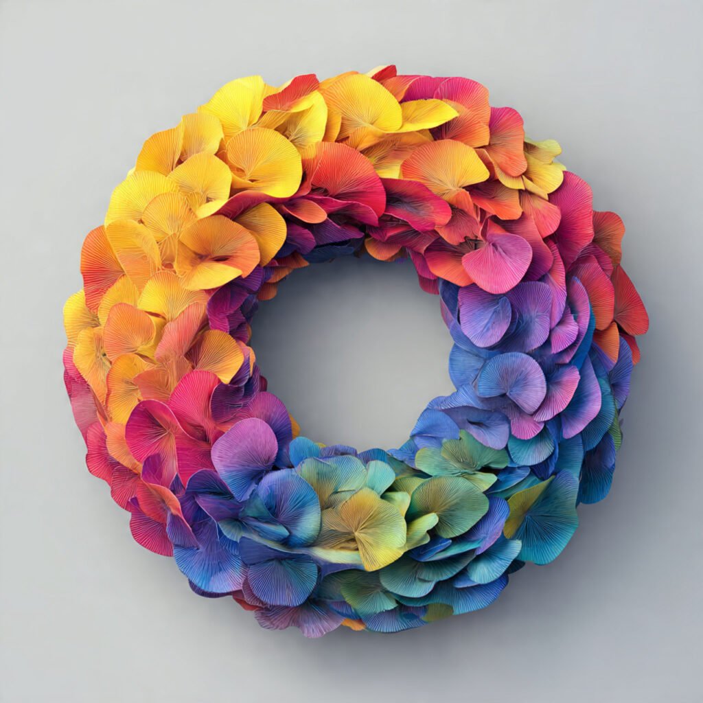 colorful rainbow gradient designs wreath