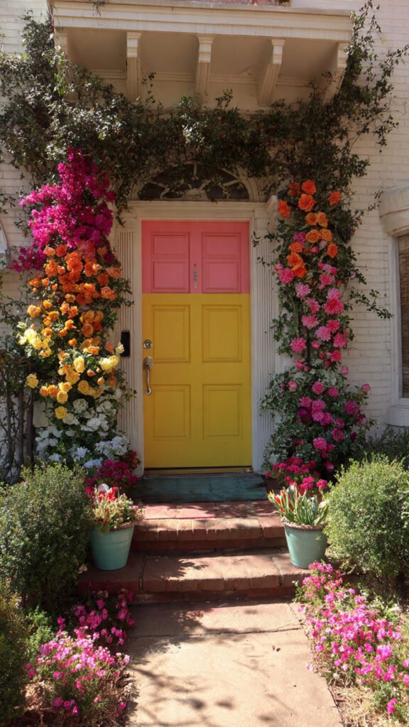 coordinate color throughout front door spring deco 2