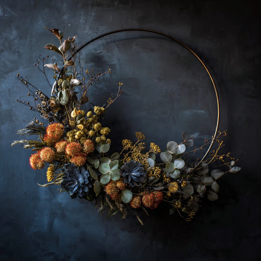 modern minimalist arrangements wreath