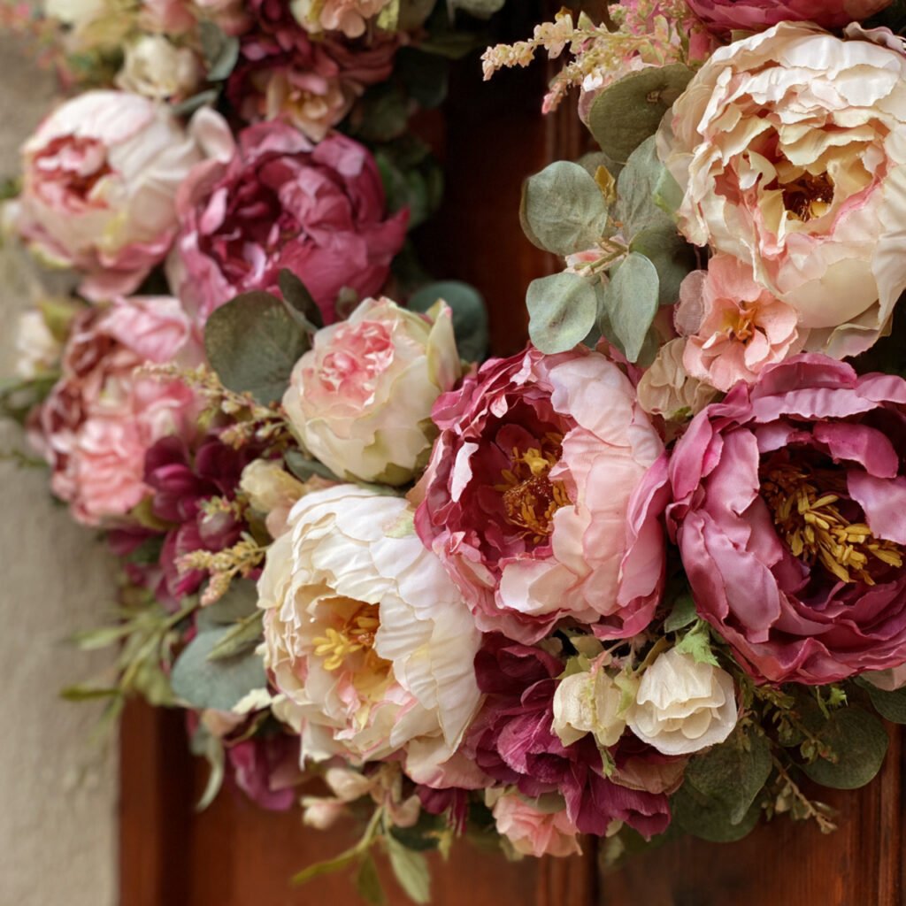 romantic peony statement pieces wreath
