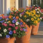 Spring porch pots