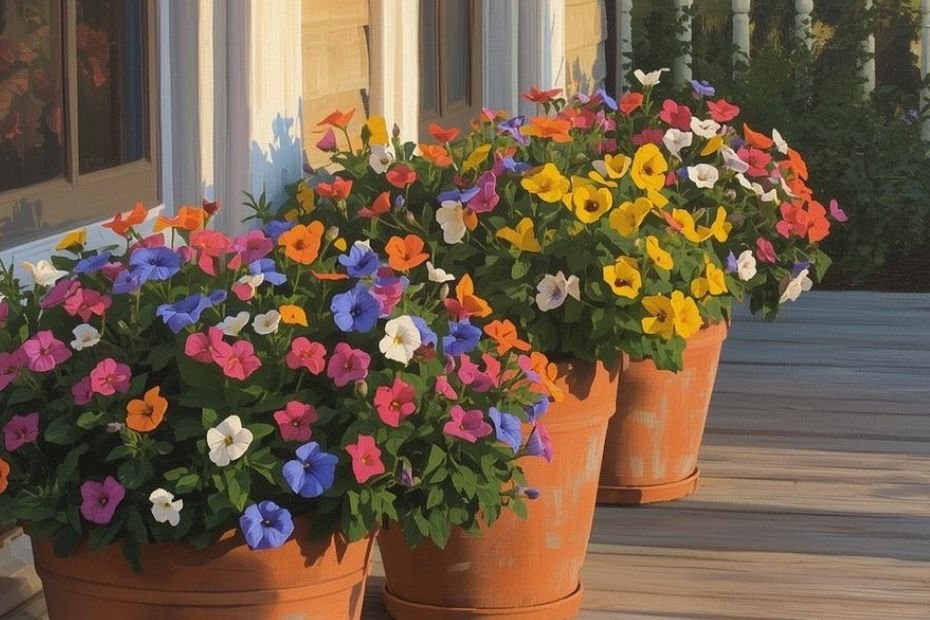 Spring porch pots