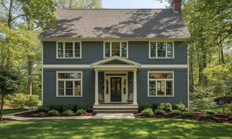 gray farmhouse exterior