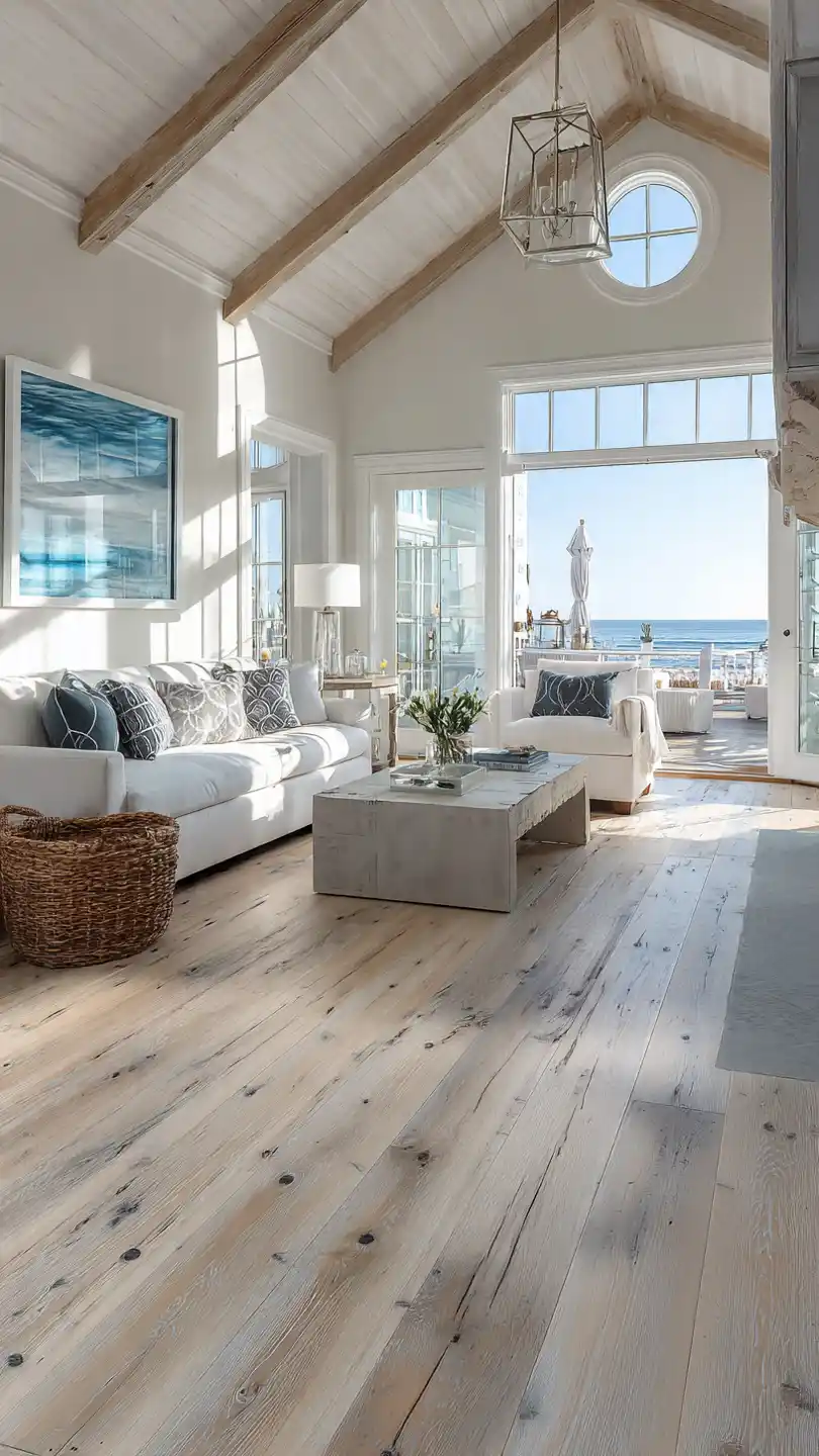 Beach Cottage Decor with Light Oak or Bleached Wood Floors