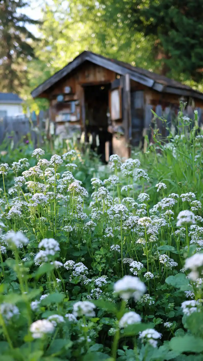 Buckwheat Plants Around Chicken Coop