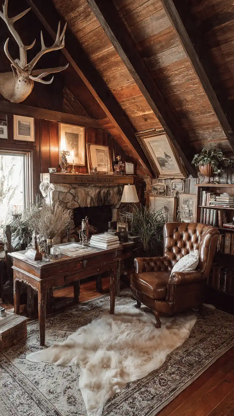 Eclectic Cottage Decor with Mix of Wood Tones and Furniture Eras