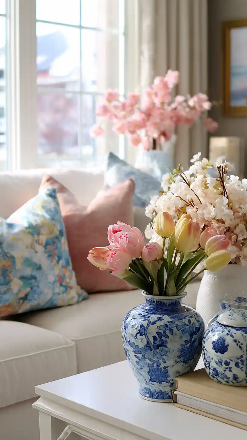 Indoor Spring House Decorations with Faux Flower Quality Alternative