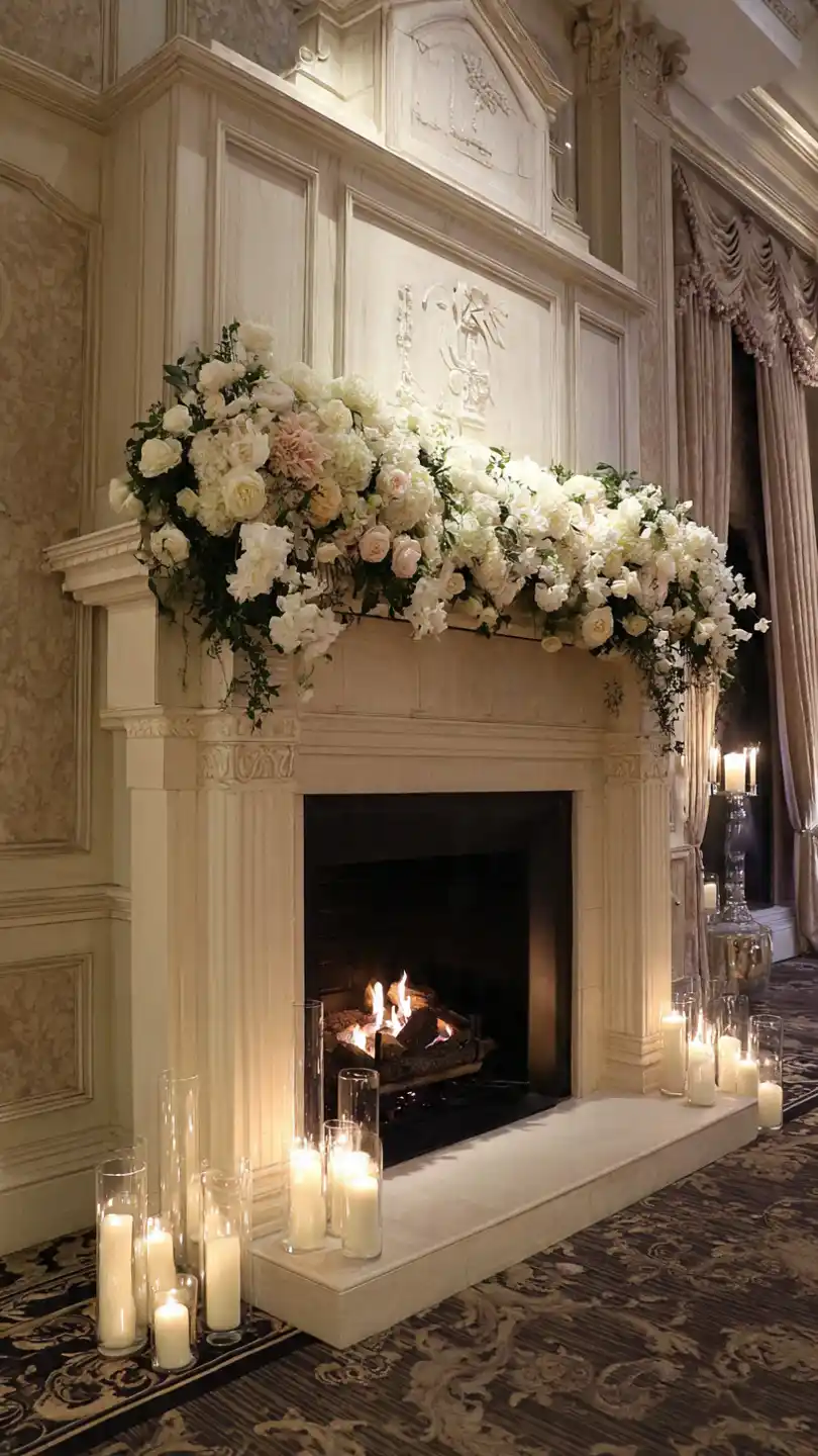 Lighted Mantle Decor with Monogrammed Elegance