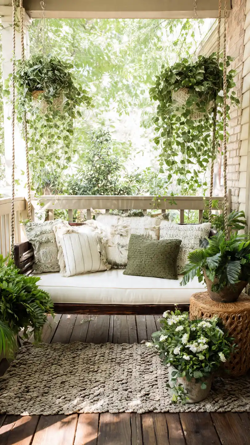 Spring Porch Decorating with Include Natural Texture Elements