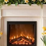 Spring fireplace decor