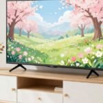 Spring mantle decor with tv