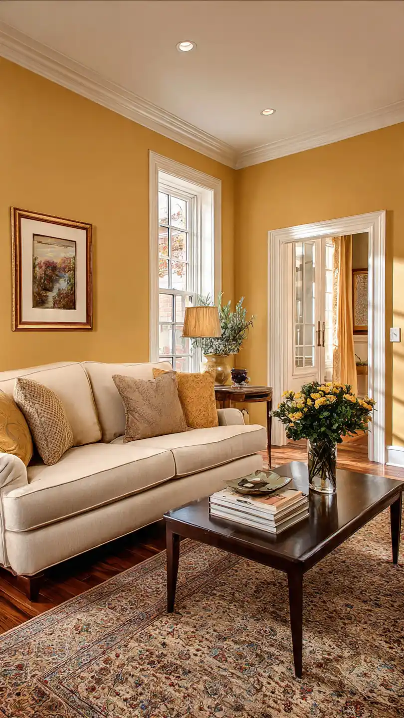 Warm Honey Neutral Living Room Wall Paint