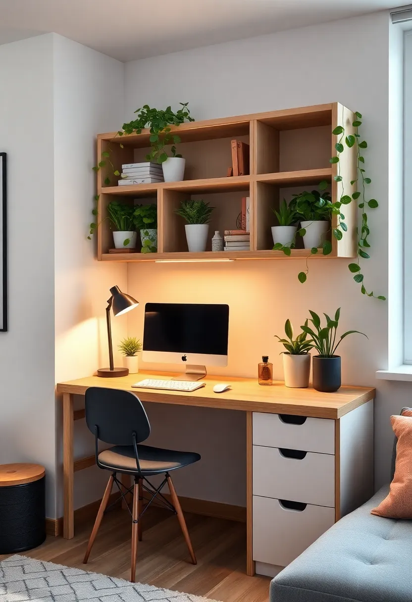 Desk with Built-In Planters