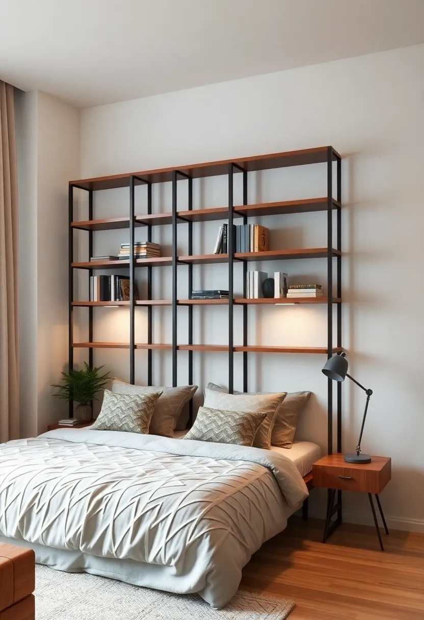 Room Divider with Shelves