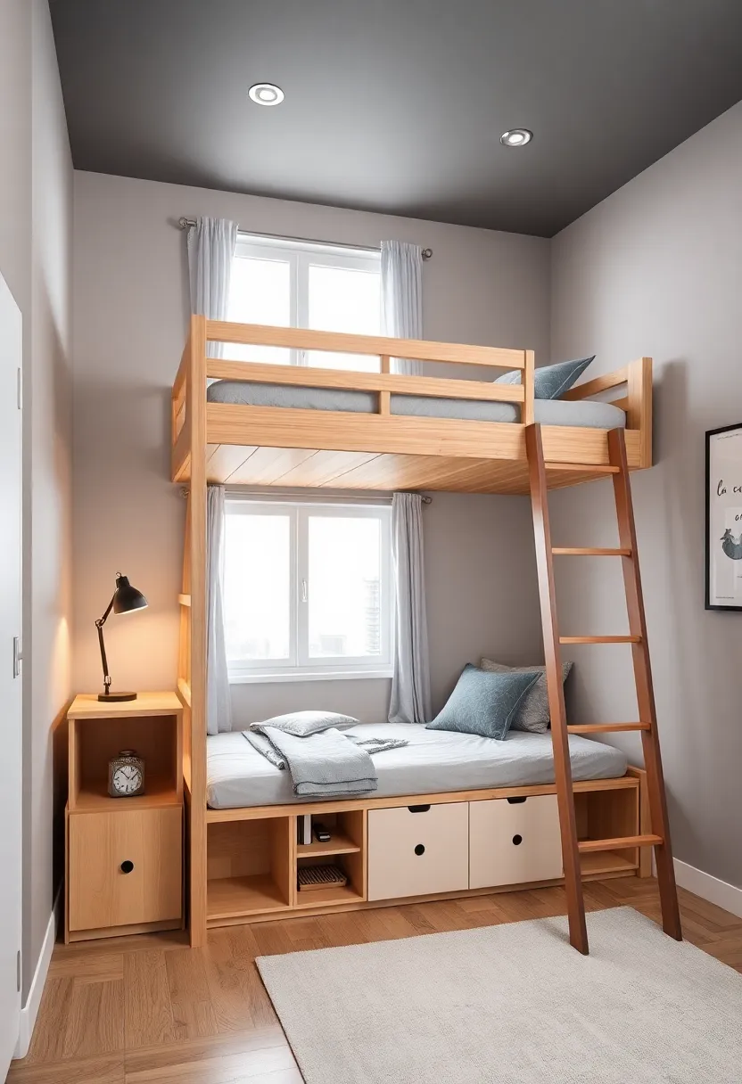 Loft Bed with Storage Cubes