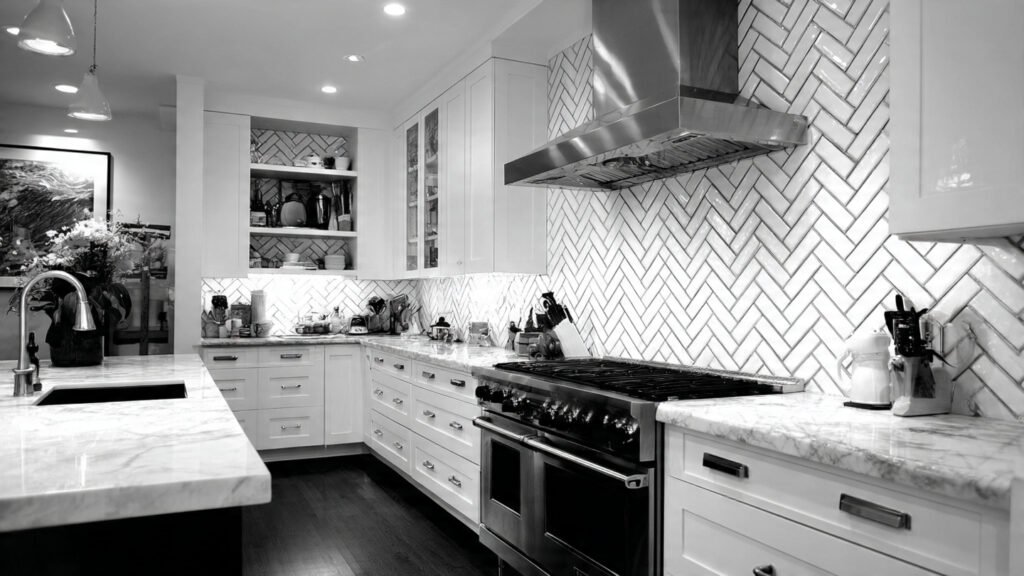 black and white kitchen backsplash ideas