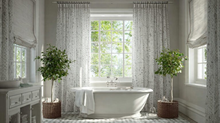 15+ Charming Small Bathroom Curtain Ideas for Privacy and Style
