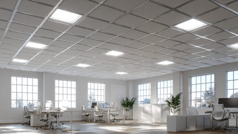 Simple Office Grid Ceiling Design That Makes Small Offices Feel Modern