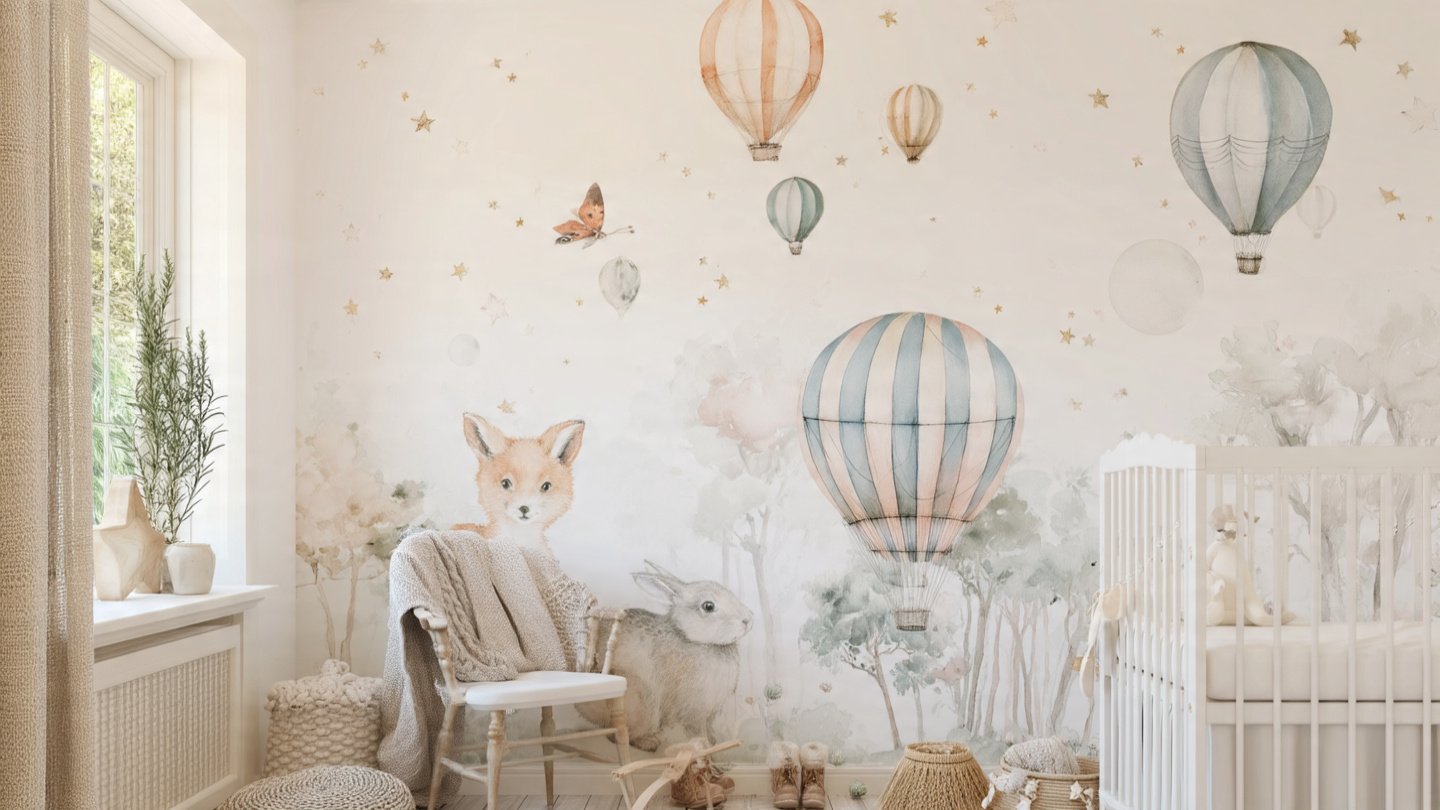baby nursery wall painting ideas soft pastel mural