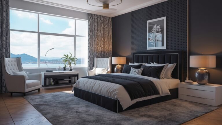 Sleek Black and Silver Bedroom Ideas for a Chic Modern Glam Space