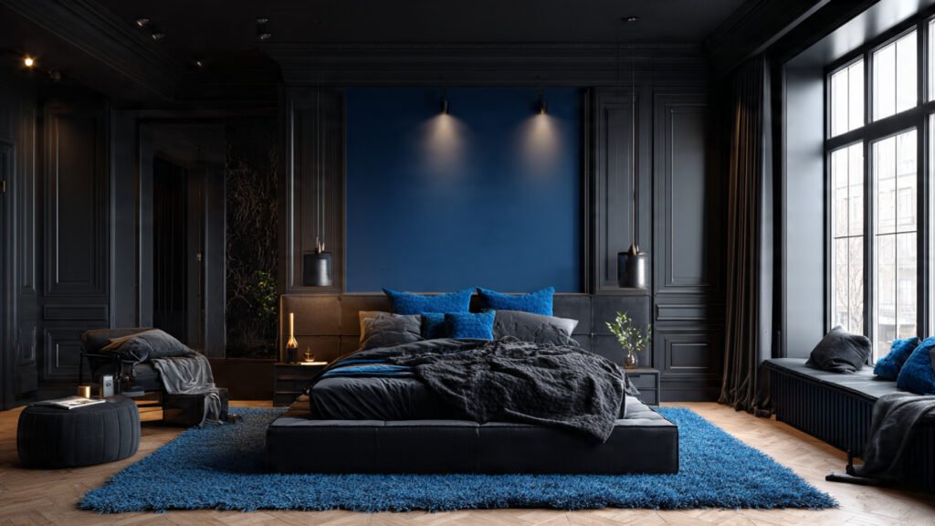 Bold Black And Blue Bedroom Ideas For A Modern And Striking Space