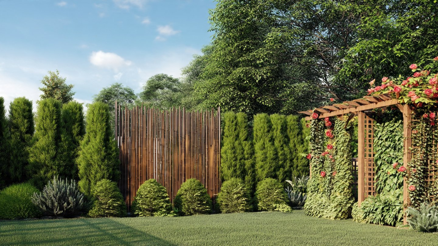 natural privacy fence ideas for a backyard featuri 1