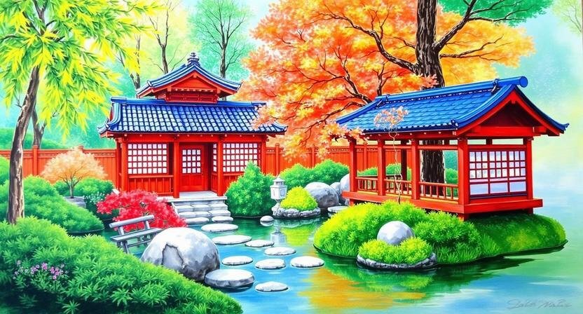 Japanese Garden Painting Ideas