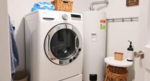 small laundry room ideas with water heater