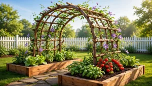 Raised Garden Bed with Trellis