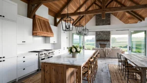 barndominium kitchen living
