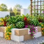 cinder block raised garden bed