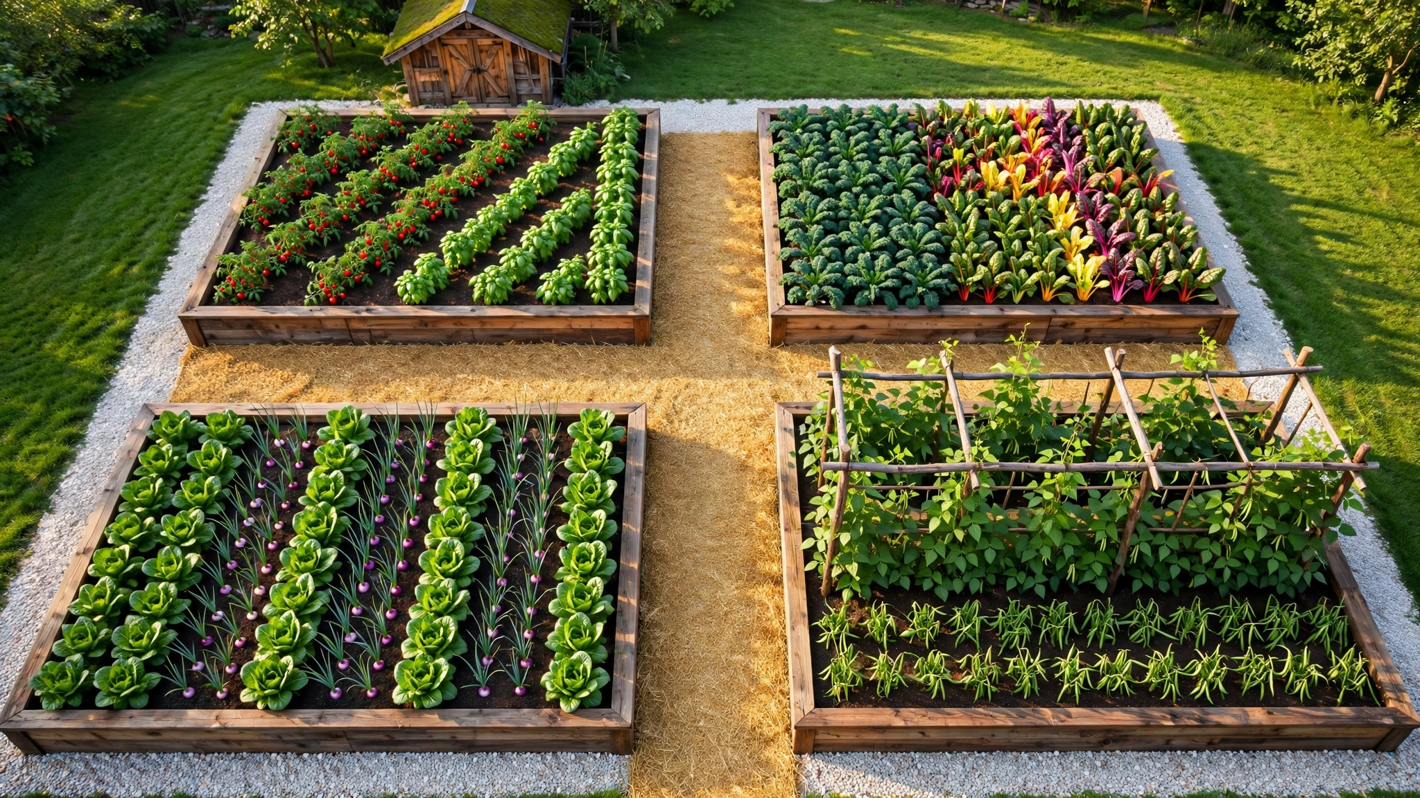 raised bed garden aerial