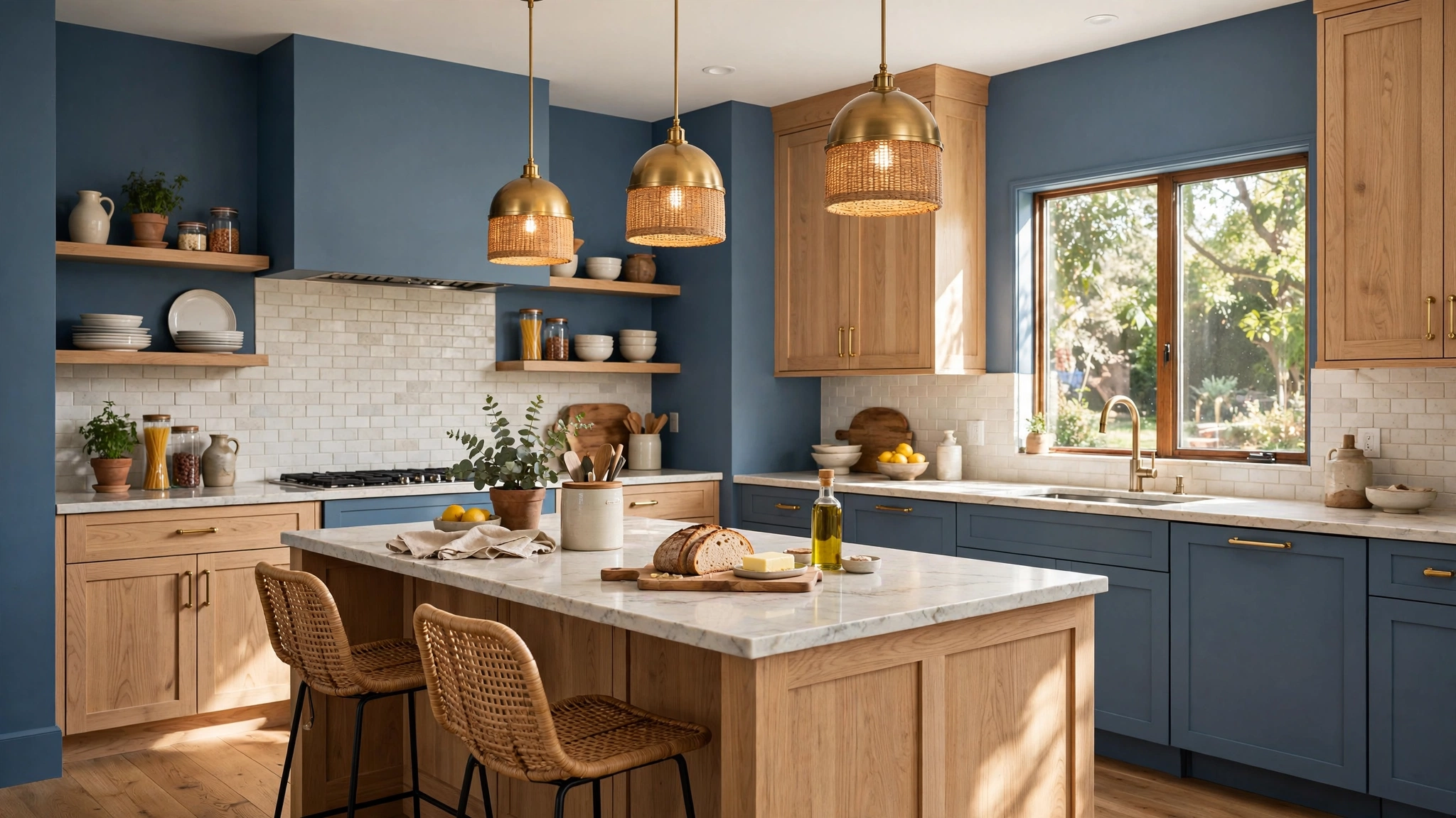 blue kitchen interior