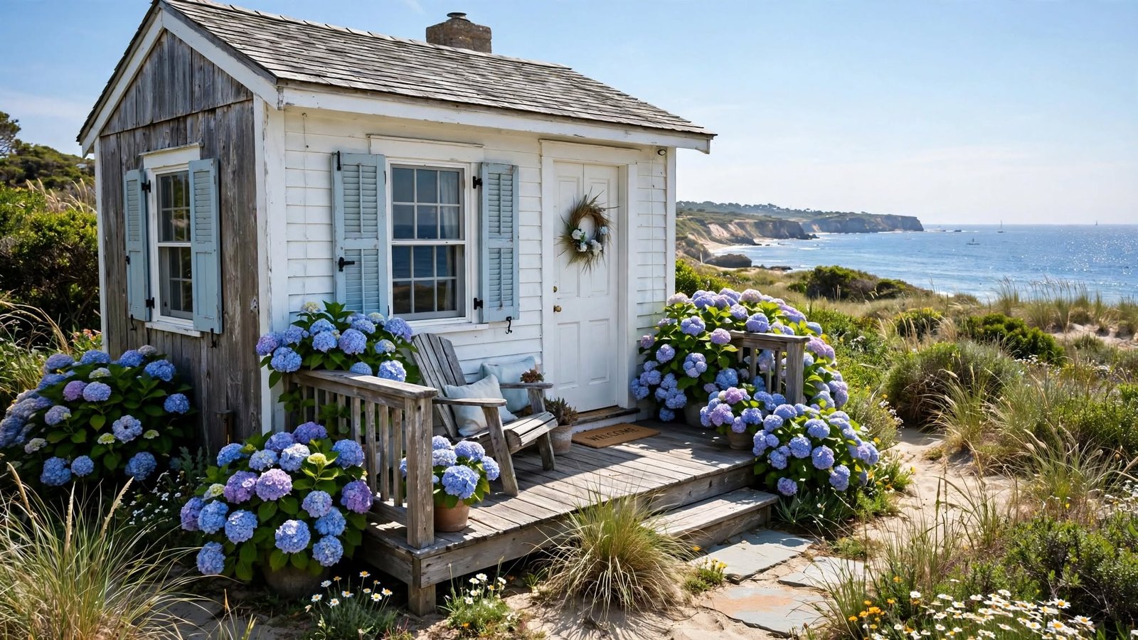 coastal cottage hydrangeas
