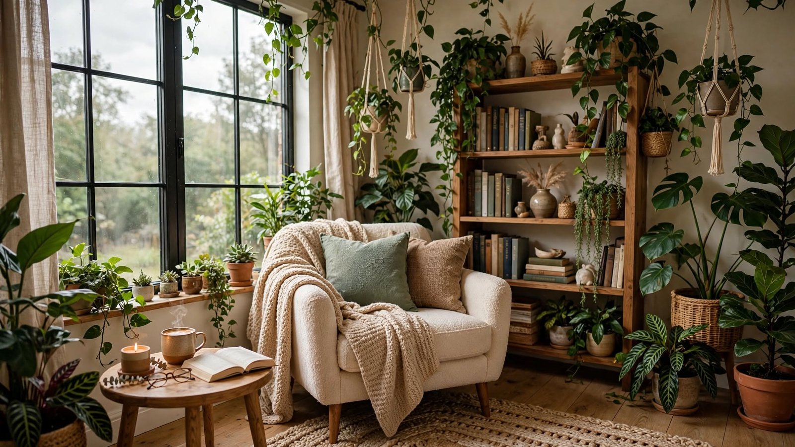 cozy garden reading nook