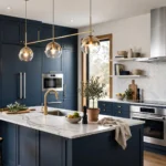 dark blue kitchen