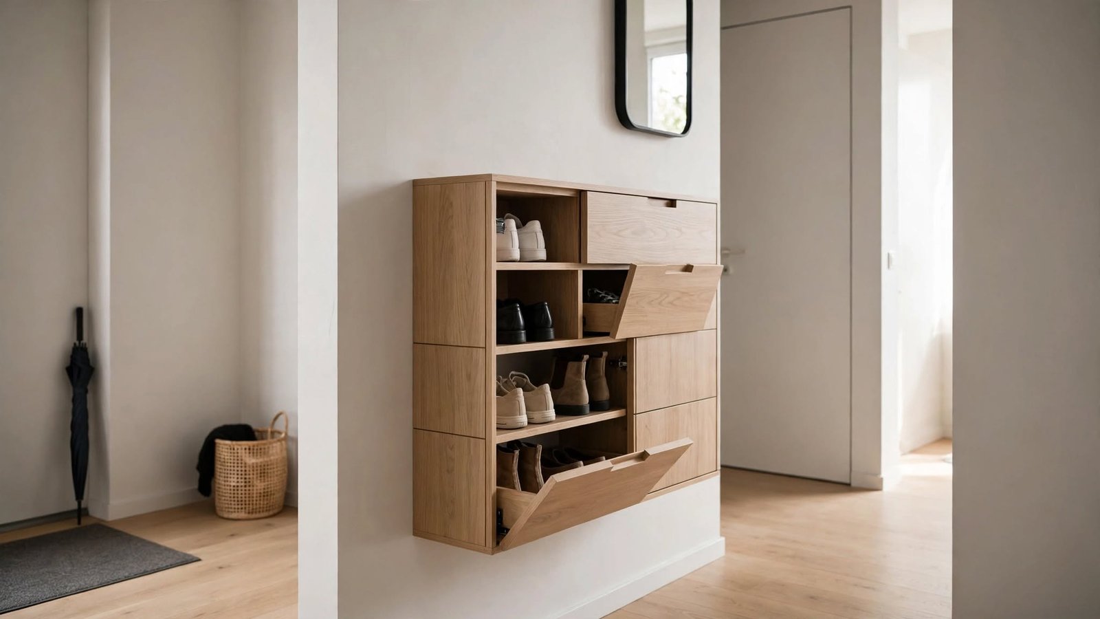 floating shoe cabinet