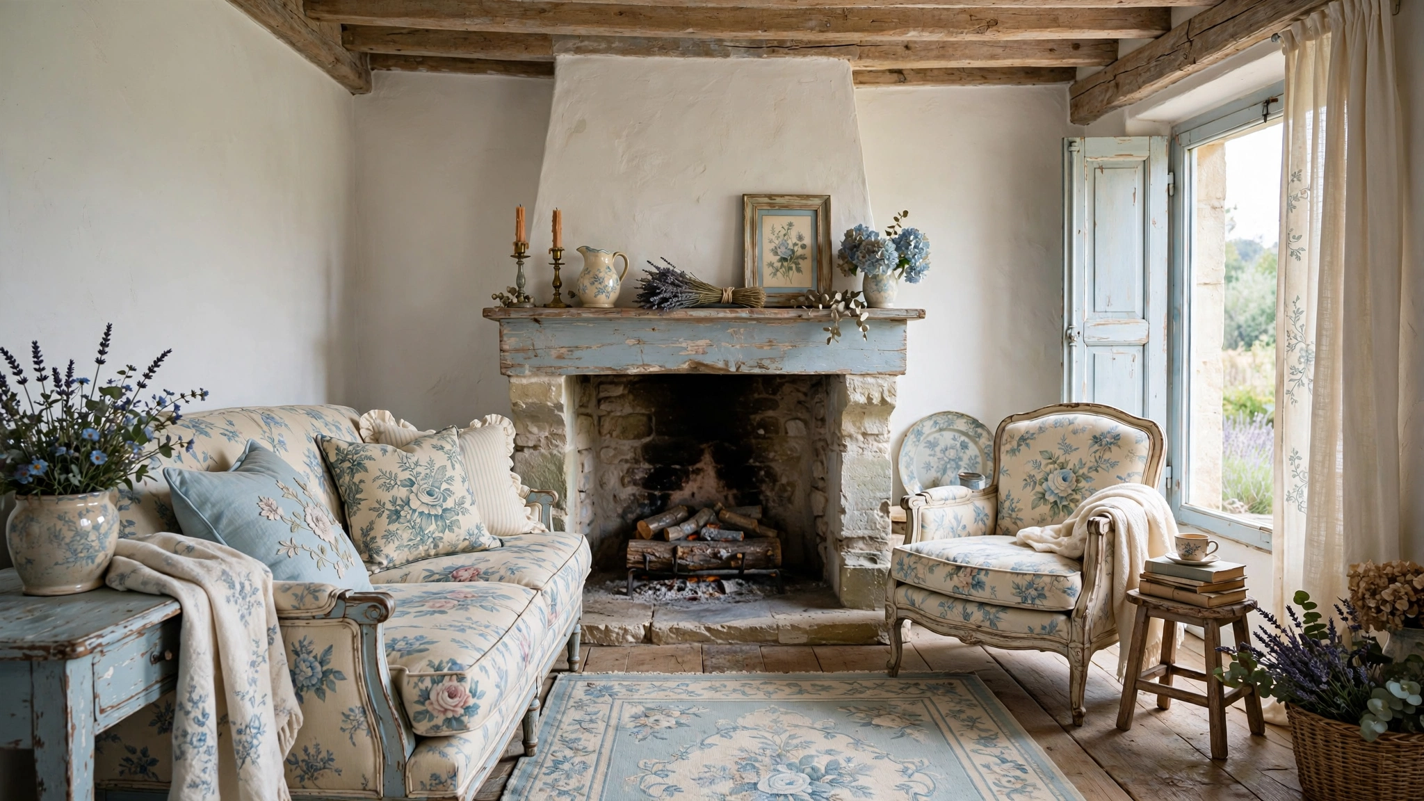 french cottage living room