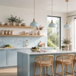 light blue kitchen