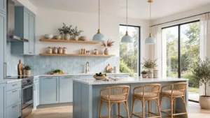 light blue kitchen