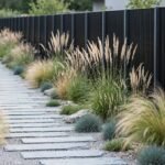 minimalist fence garden