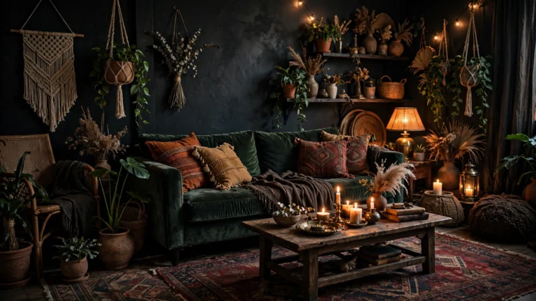 15+ Dark Bohemian Living Room Ideas for a Moody, Layered Retreat