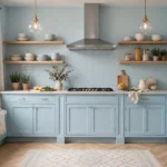 pastel blue kitchen