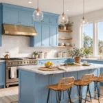 sky blue kitchen
