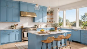 sky blue kitchen