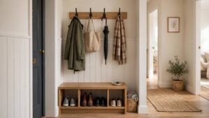 slim entryway bench