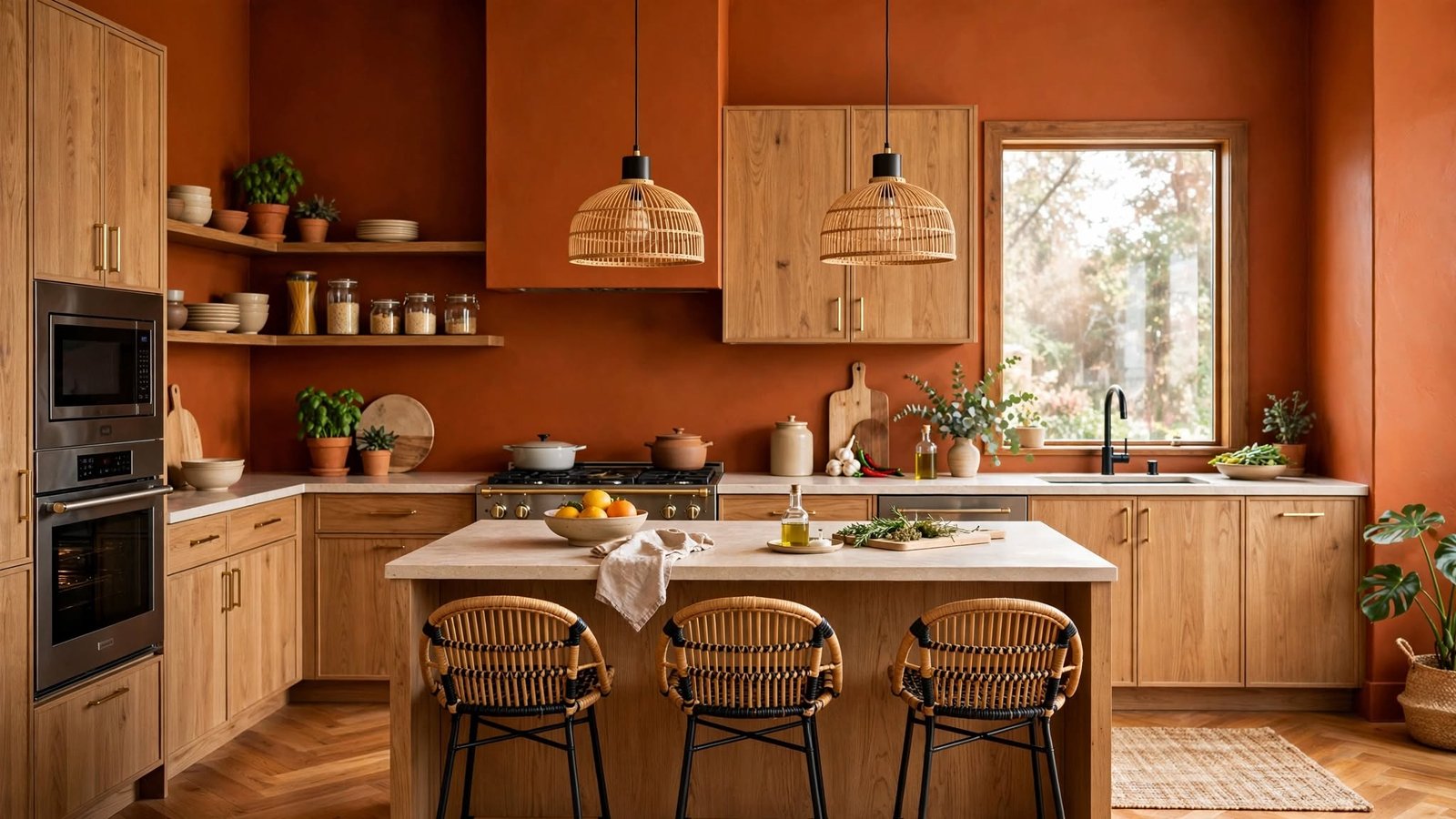 burnt orange kitchen