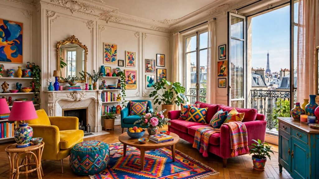 colorful parisian apartment
